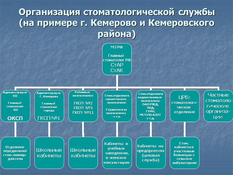 Организация стоматологической службы (на примере г. Кемерово и Кемеровского  района)